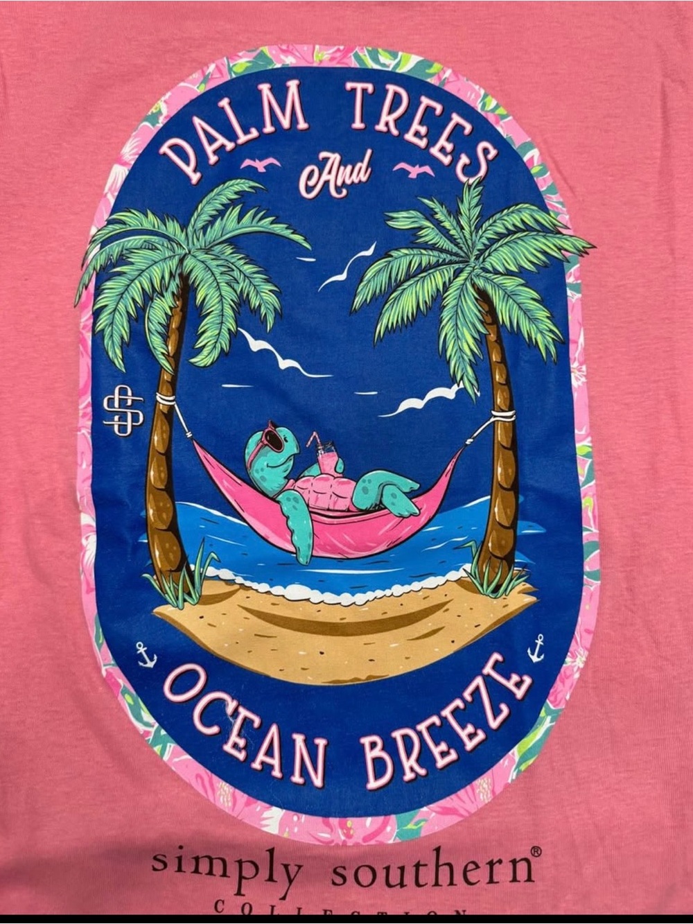 Simply Southern Pink Palm Trees & Turtle Hammock One-Piece